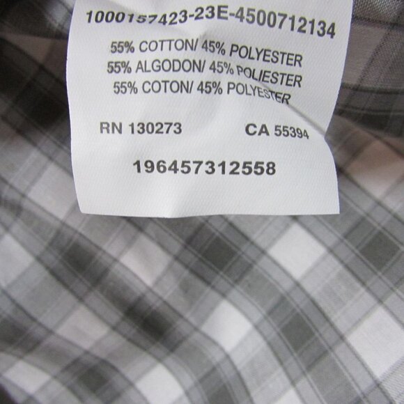 Wrangler Riata Boy's Medium  Long Sleeve Plaid Button Shirt - Gray - Picture 2 of 2